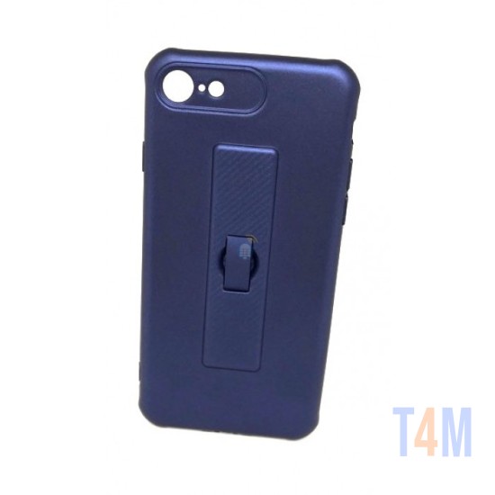 CAPA DE SILICONE MOTOMO COM ANEL DE DEDO PARA APPLE IPHONE 8G AZUL